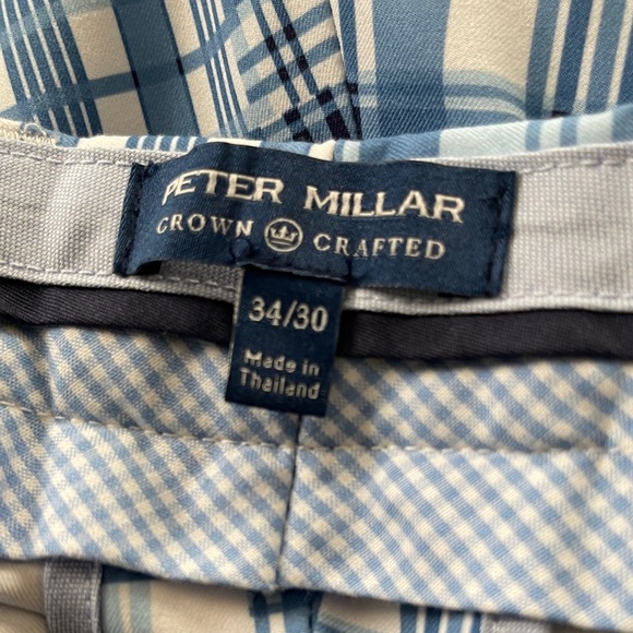 Peter Millar Crown Crafted blue madras performance trousers. - Picture 3 of 8